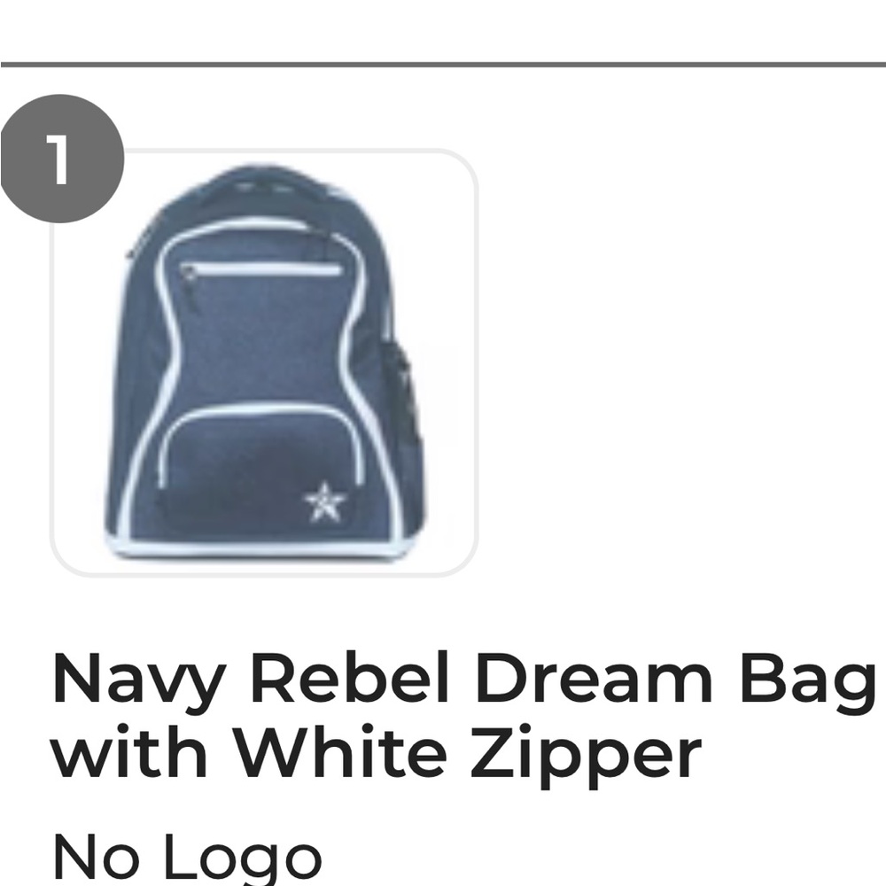 Rebel dream Navy Backpack with White zipper
